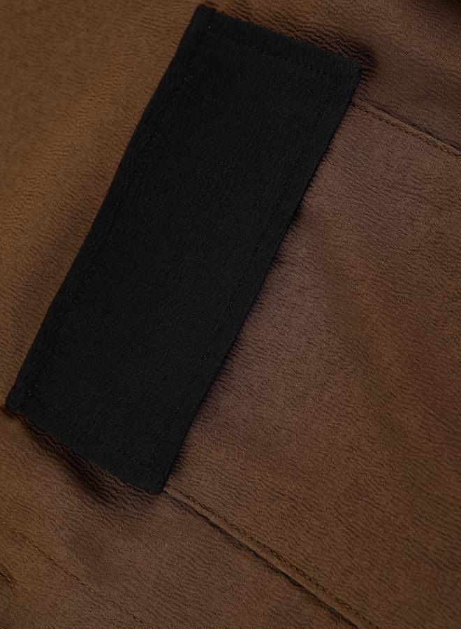 Take Two Men Brown Contrast Collar Shirt and Trousers Co-Ords - Image 4